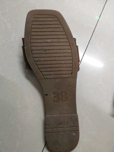 Brown &amp; White Flat Sandals