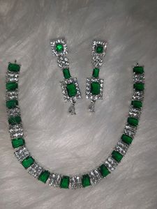 AD Green Diamond Necklace Set