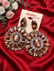 💖 Champagne Gold Sunburst Earrings - Big Statemen