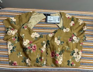 Indya Brand Gold With Floral Pattern Blouse