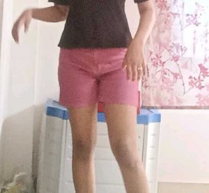Pink Casual Shorts
