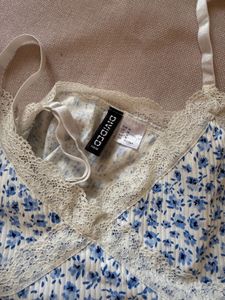 Floral Lace Trim Crop Top