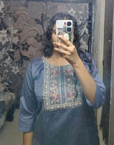 Embroidered Kurta Set with Dupatta