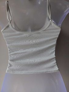 White Tulle Overlay Camisole Top