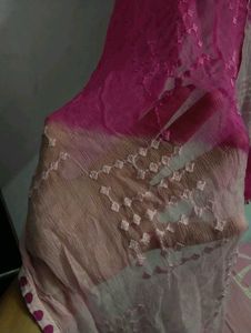 Beautiful Pink Embroidered Dupatta georgette