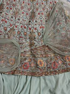 Pista green sharara set with dupatta