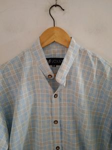 Light Blue Checked Shirt (Men)