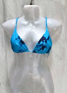 I. Blue Tie-Dye Bikini Top