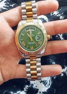 Rolex Watch Two Tone Green Dial