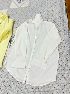 New Set of 2 Chic Yellow &amp; White Button-Up Shirts