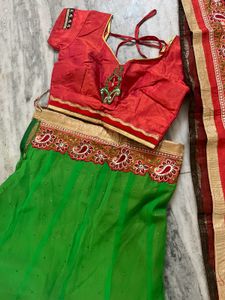 Vibrant Green Lehenga Choli Set for garba