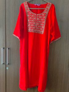 Xtra Love By Libas Bright Red Colour Kurti