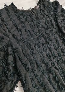 Textured Black Blouse