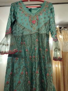 Satin Silk Pakistani embroidery Gown