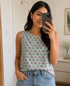 Floral Sleeveless short Kurta