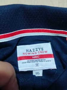 hazzys Men's Navy Blue Striped Polo T-Shirt