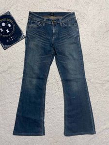 Flared Blue Denim Jeans