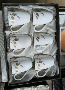 Set of 6 Elegant White Mugs