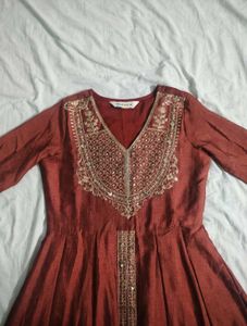 Colors of earth flared Anarkali Set