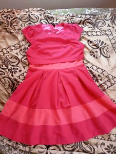 Chic Pink Striped Fit &amp; Flare Dress