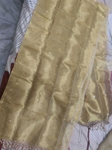 Elegant Gold Embellished , mirror work dupatta