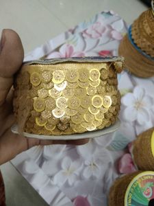 Golden Lace with Sequins