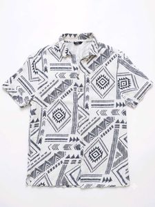 Men's Geometric Print Short Sleeve Shirt
