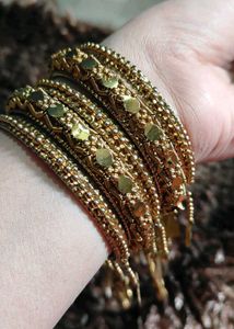 Exquisite Gold-Tone Bangles Set