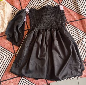 Black Strapless Padded Top/ Dress