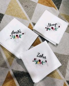 Embroidered Handkerchief Lovers Names