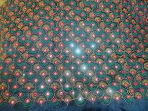 Embroidered Mirror Work Fabric