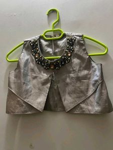 Party Wear Ethnic Overlay Blouse