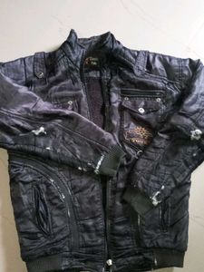 Black Graphic Jacket (Defect on Sleeves