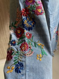Embroidered Denim Jeans
