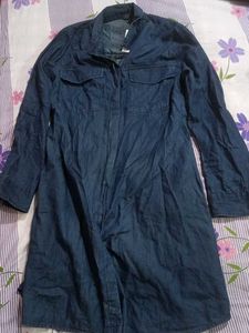 Blue Denim Long Shirt Dress