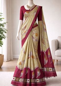 Beautiful Saree with Leaf Print