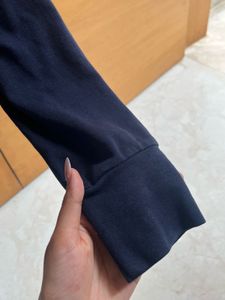 Navy Cropped Hoodie