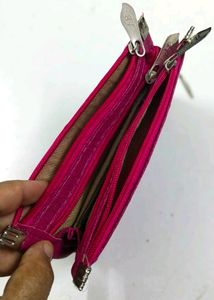 Clutches purse  pink 5 in one leather/Stylish/uniq