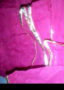 Red Dupatta with Gold Border Luggdi Odna