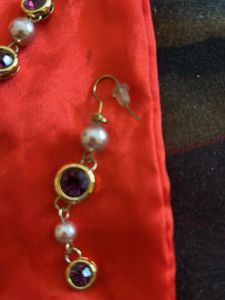 Purple Gemstone and Pearl Necklace