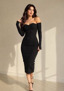 StyleCast Black Off Shoulder Bodycon Dress(S) Gift