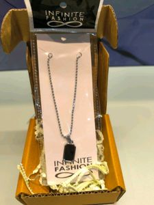 Men's Black Gemstone Pendant Necklace
