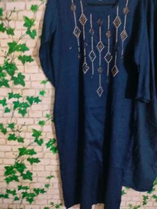 Blue Embellished Kurti with Pants
