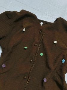 coffee brown cue top