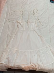 Tie-Top White Poplin Summer Dress