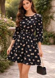 Chic Floral Print Mini Dress