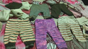 bundle of Handmade Knitted Baby Pants