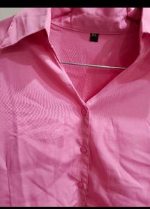 Chic Pink Button-Up Shirt