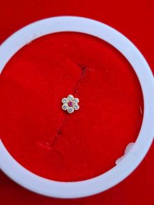 Floral Nose Pin with Gem Detail