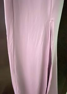 Fishtail Slit Padded Pink Evening Soft Gown